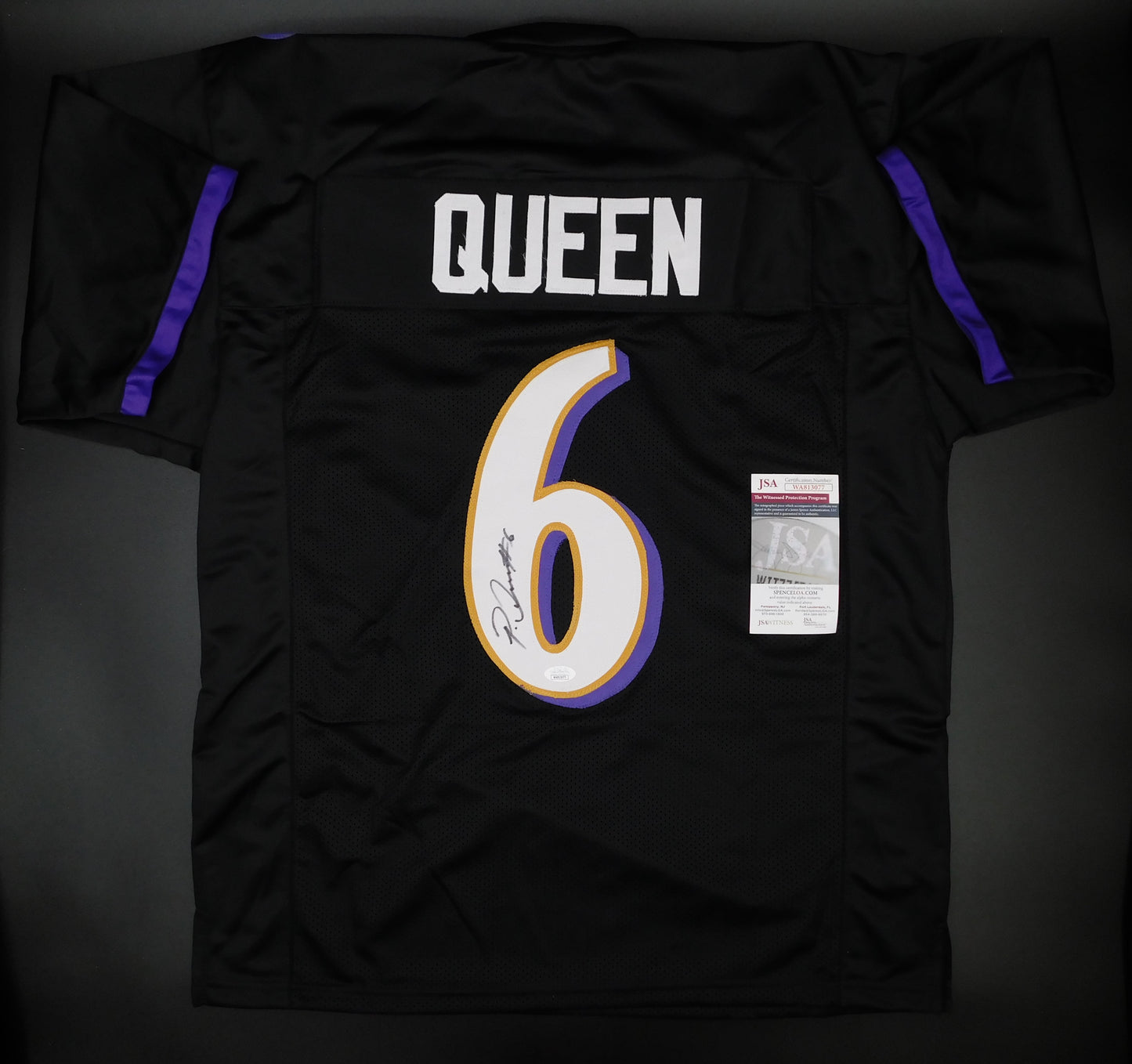 Patrick Queen Signed Autographed Baltimore Ravens Black Football Jersey JSA COA