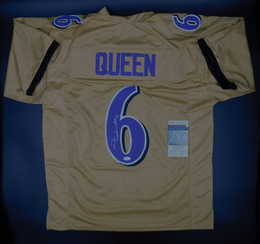 Patrick Queen Signed Autographed Baltimore Ravens Gold Football Jersey JSA COA