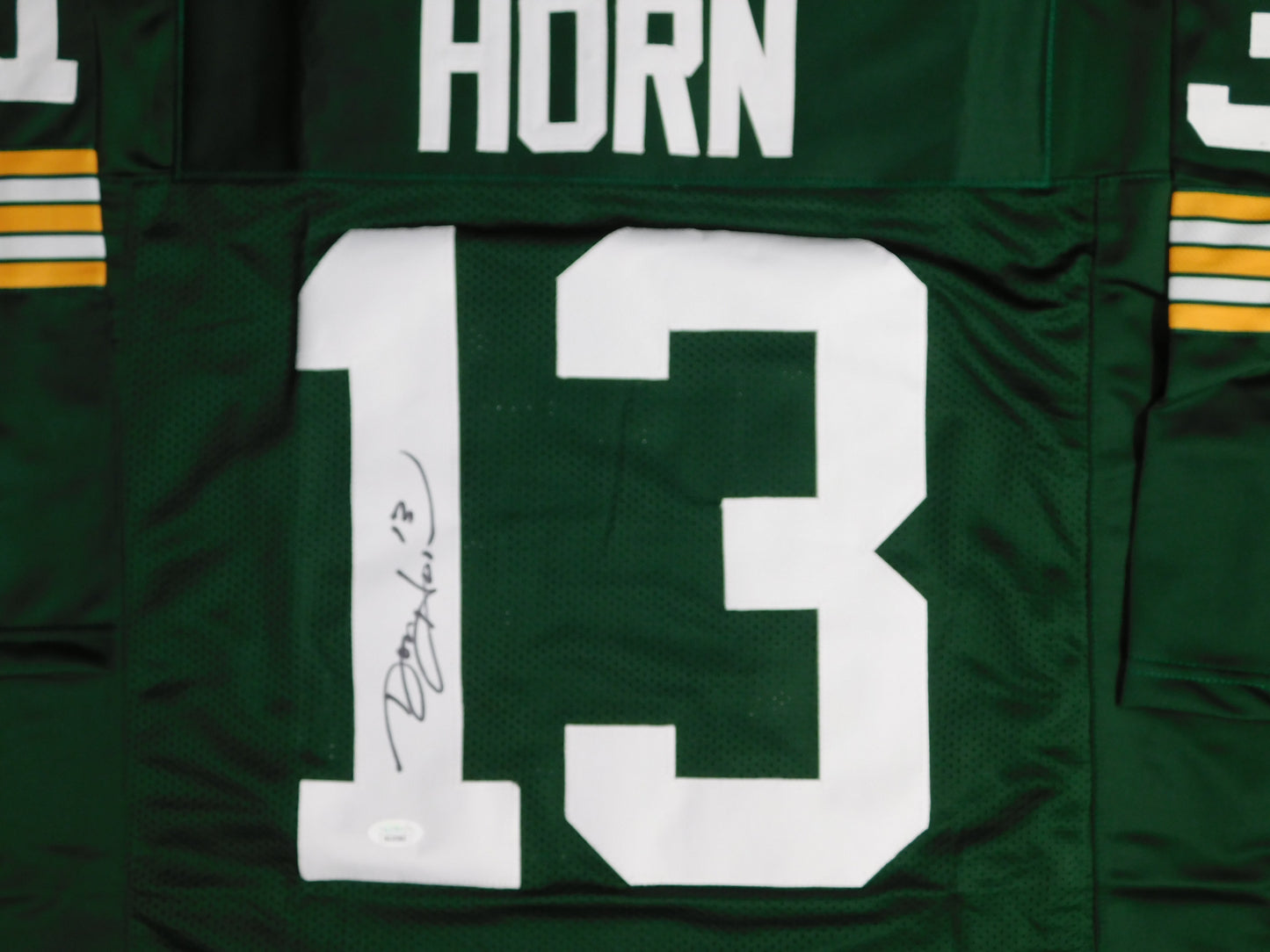 Don Horn Signed Autographed Green Bay Packers Throwback Green Football Jersey JSA COA