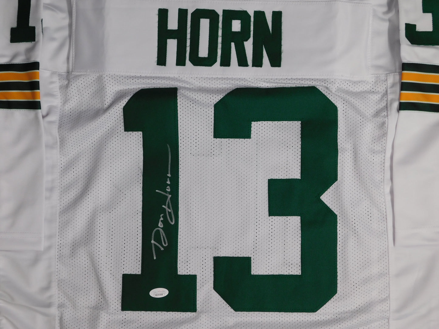 Don Horn Signed Autographed Green Bay Packers Throwback White Football Jersey JSA COA