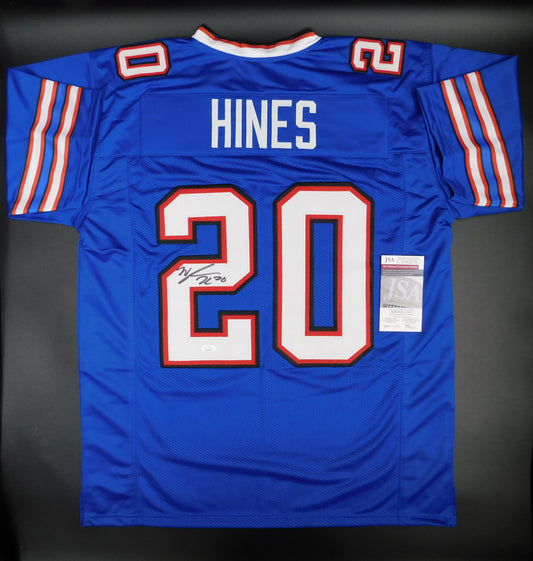 Nyheim Hines Signed Autographed Buffalo Bills Blue Football Jersey JSA COA