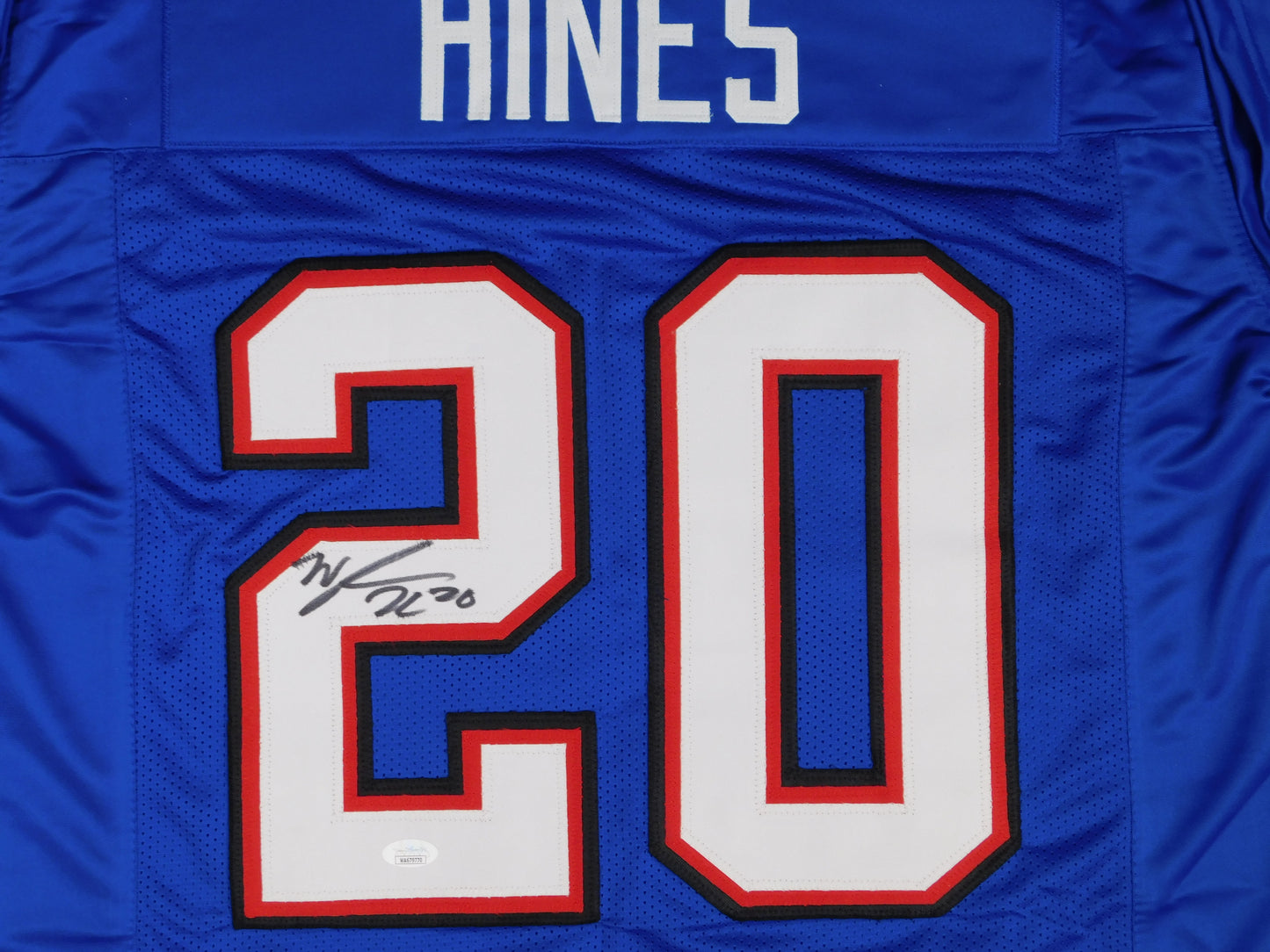 Nyheim Hines Signed Autographed Buffalo Bills Blue Football Jersey JSA COA