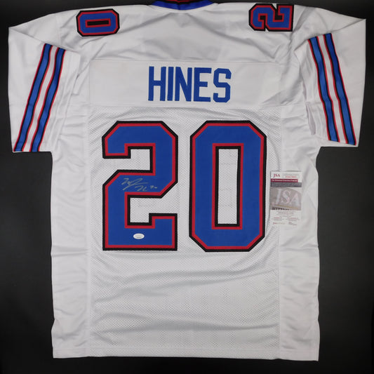 Nyheim Hines Signed Autographed Buffalo Bills White Football Jersey JSA COA