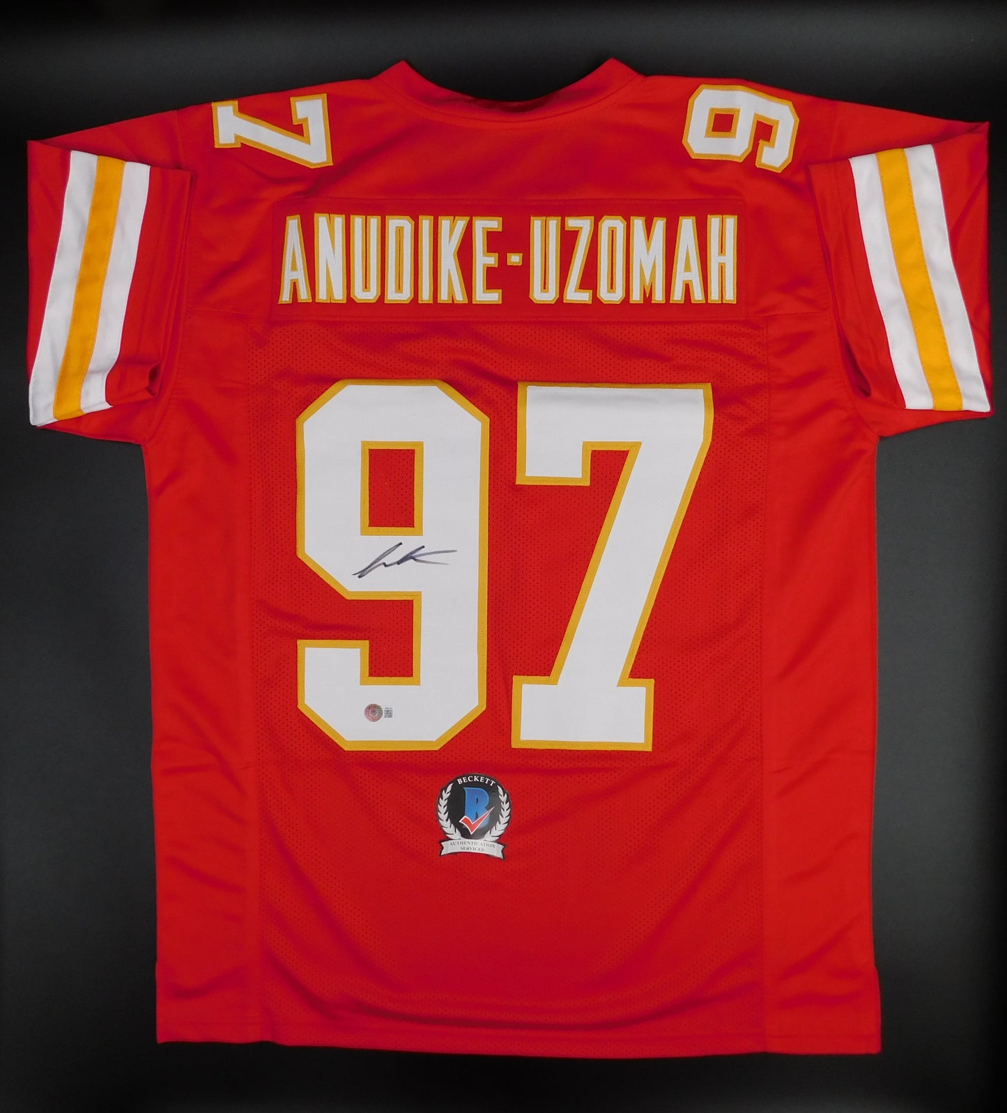 Felix Anudike-Uzomah Signed Auto Kansas City Chiefs Red Football Jersey BAS COA