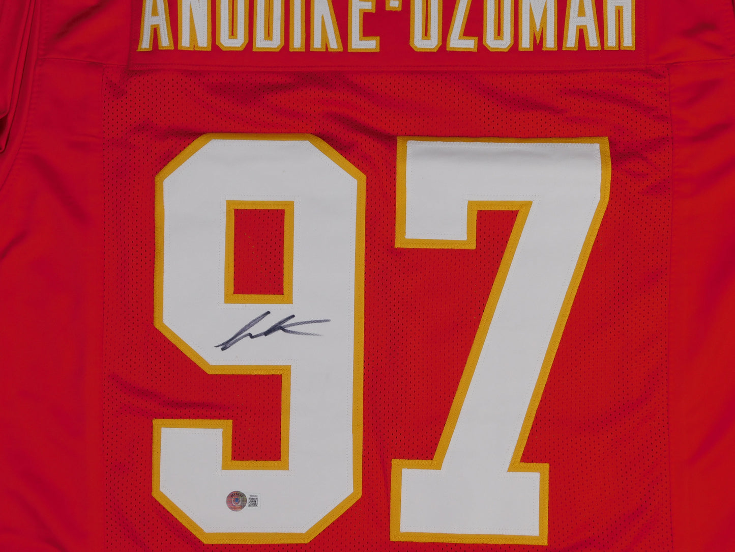 Felix Anudike-Uzomah Signed Auto Kansas City Chiefs Red Football Jersey BAS COA