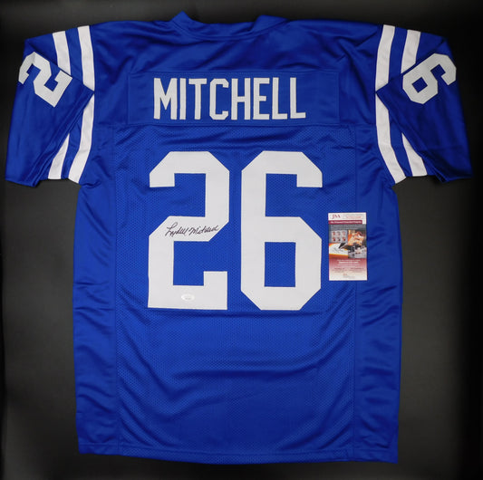 Lydell Mitchell Signed Autographed Baltimore Indianapolis Colts Blue Football Jersey JSA COA