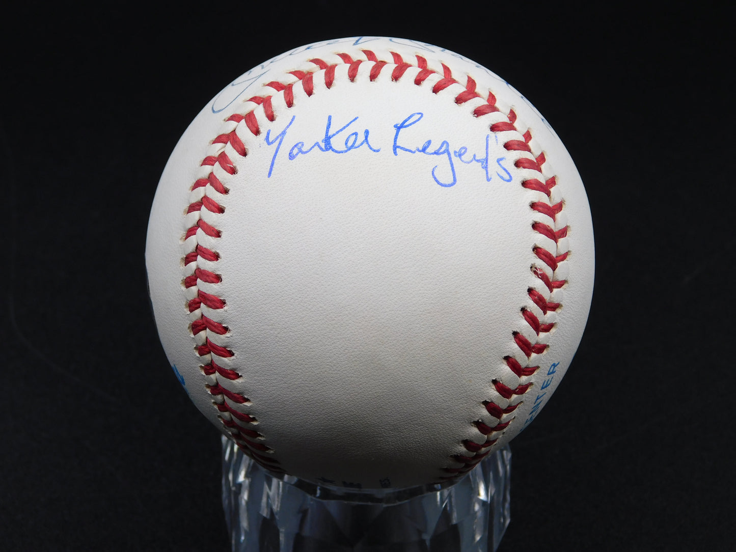 Mickey Mantle Derek Jeter & Don Mattingly Signed OAL Baseball Yankees Legends BAS LOA MLB