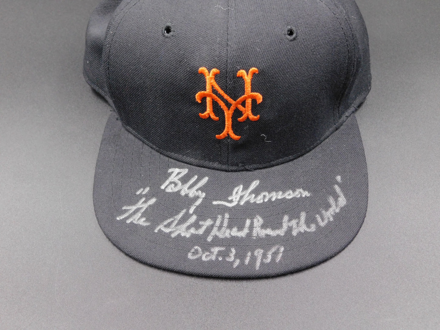 Bobby Thomson Signed Autographed NY Giants Shot Heard Round The World Hat Cap Steiner COA