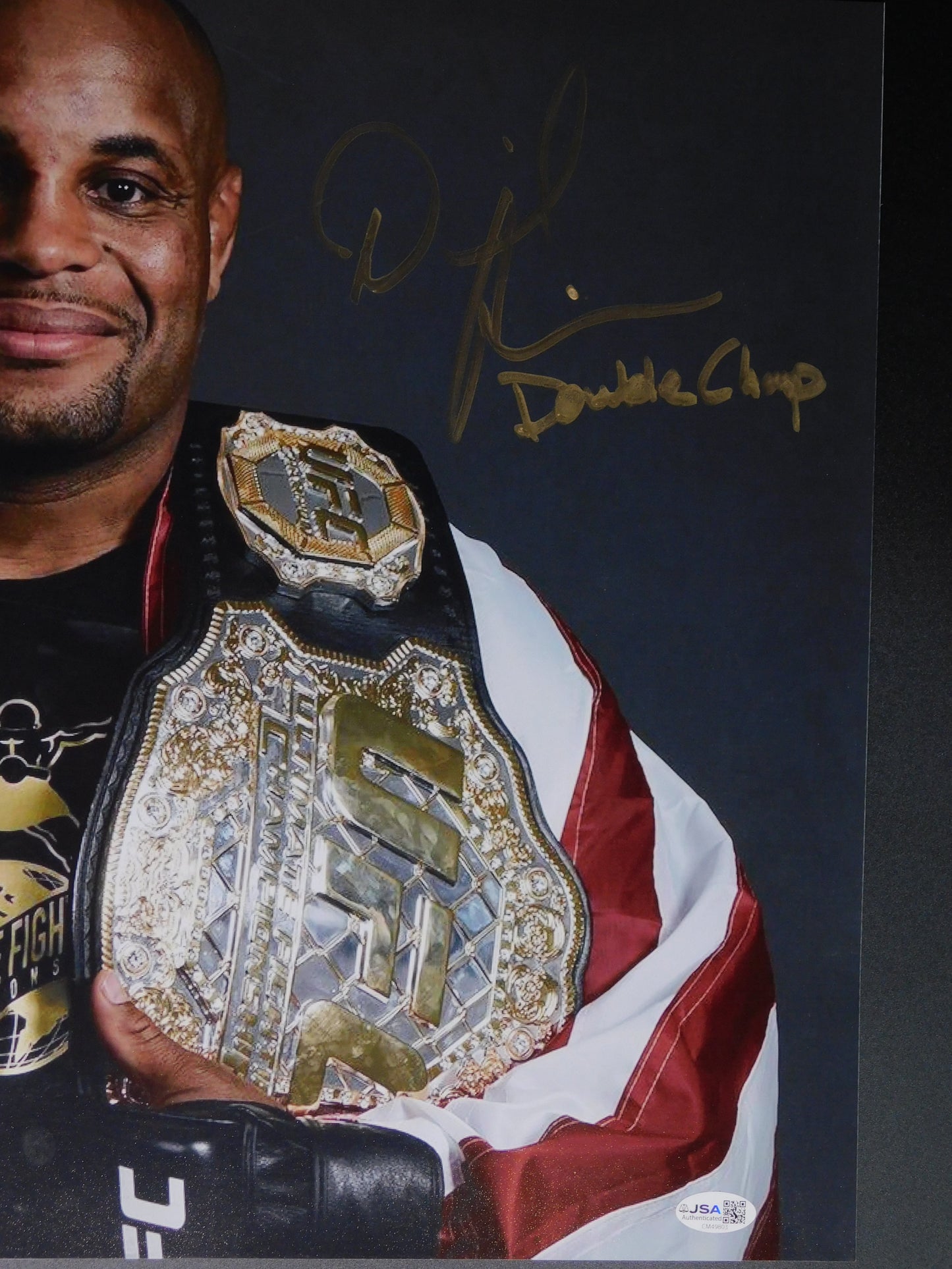 Daniel Cormier Signed Autographed 16x20 Photo UFC Double Champ Championship Belt JSA COA