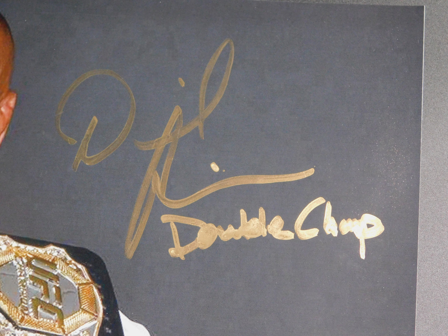 Daniel Cormier Signed Autographed 16x20 Photo UFC Double Champ Championship Belt JSA COA