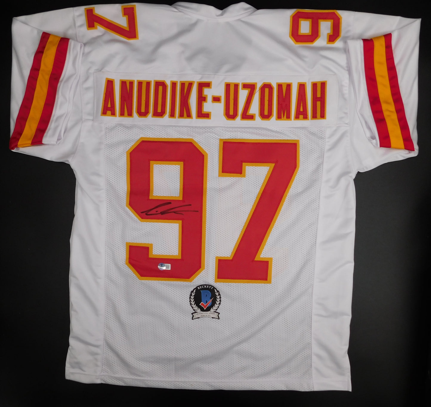 Felix Anudike-Uzomah Signed Auto Kansas City Chiefs White Football Jersey BAS COA