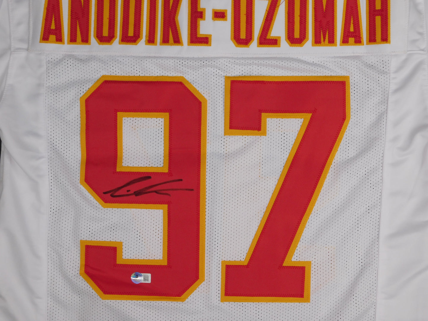 Felix Anudike-Uzomah Signed Auto Kansas City Chiefs White Football Jersey BAS COA