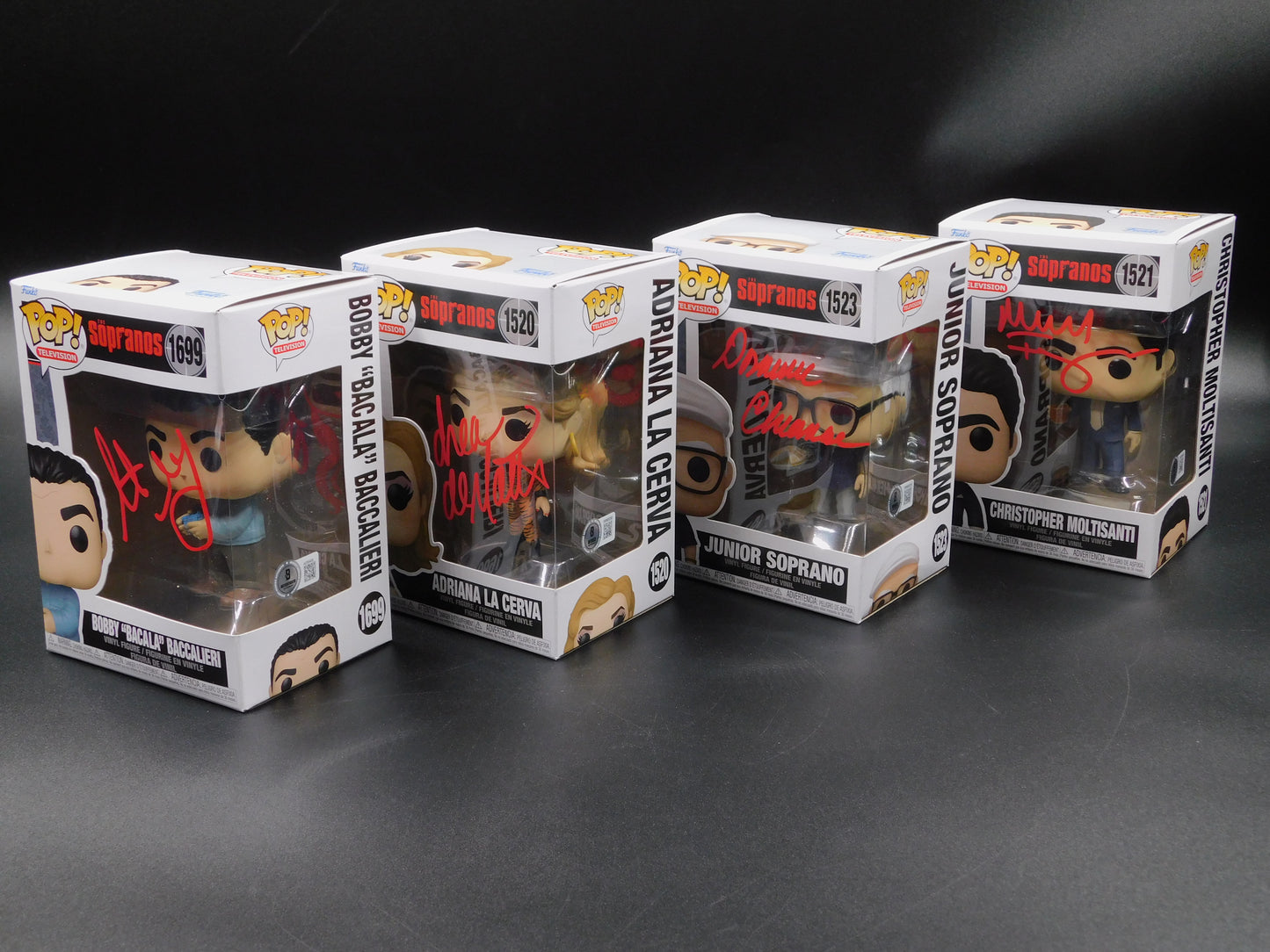 Sopranos Set x4 Signed Autographed Funko Pop Imperioli De Matteo Chianese Schirripa BAS COA