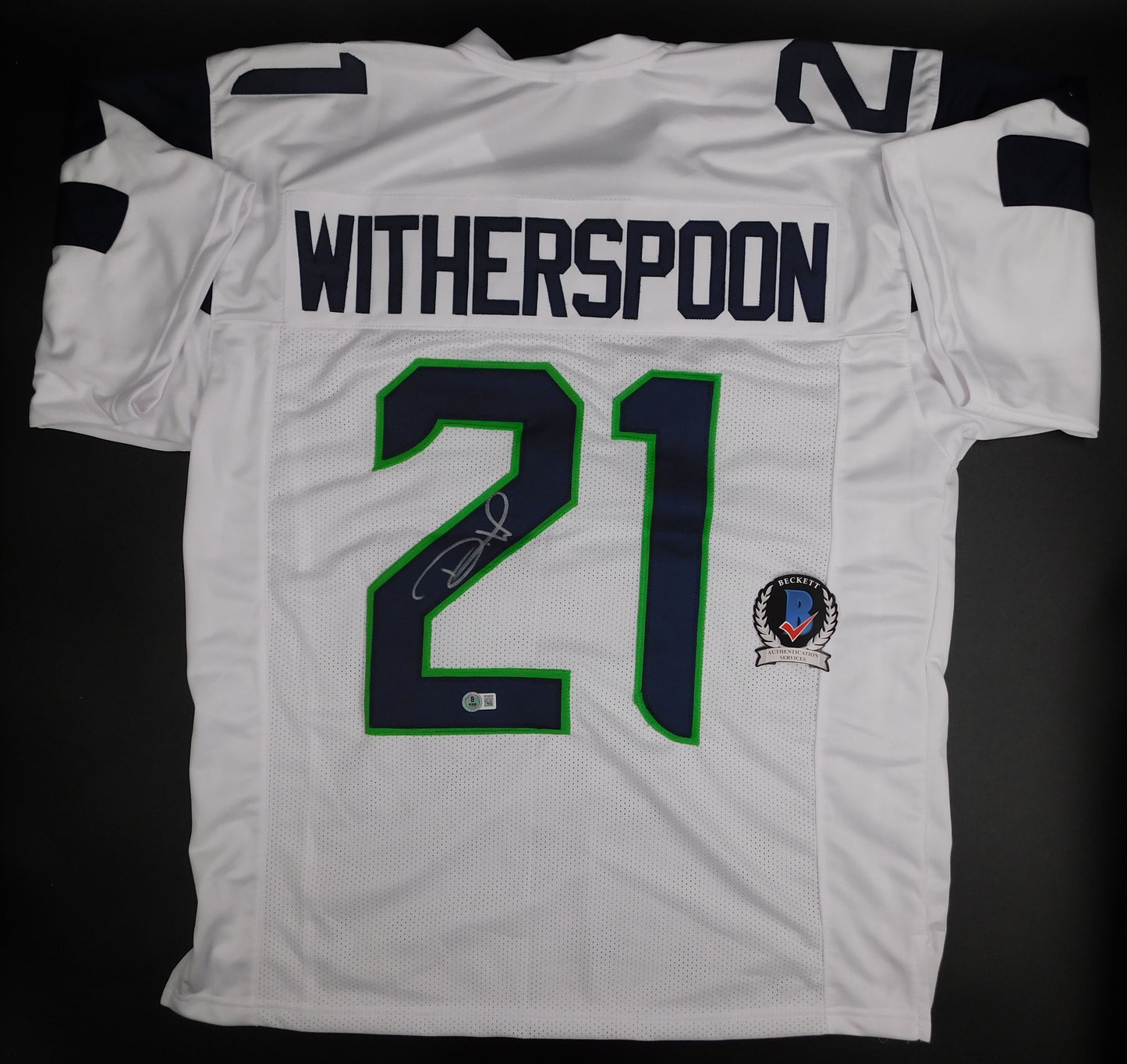 Devon Witherspoon Signed Autographed Seattle Seahawks White Football Jersey JSA COA