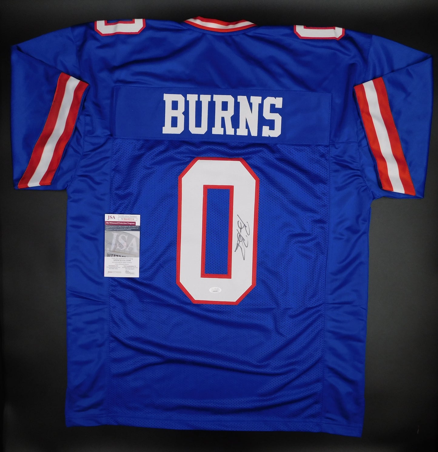 Brian Burns Signed Autographed New York Giants Throwback Football Jersey JSA COA