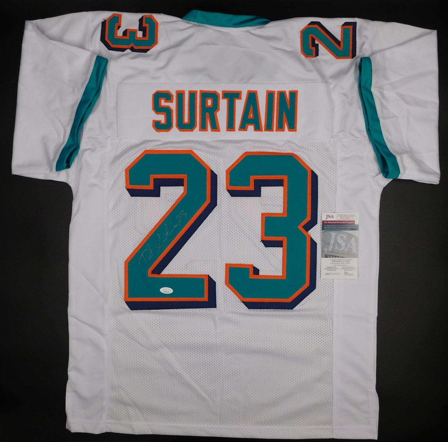 Patrick Pat Surtain Signed Autographed Miami Dolphins Football Jersey JSA COA White Ink