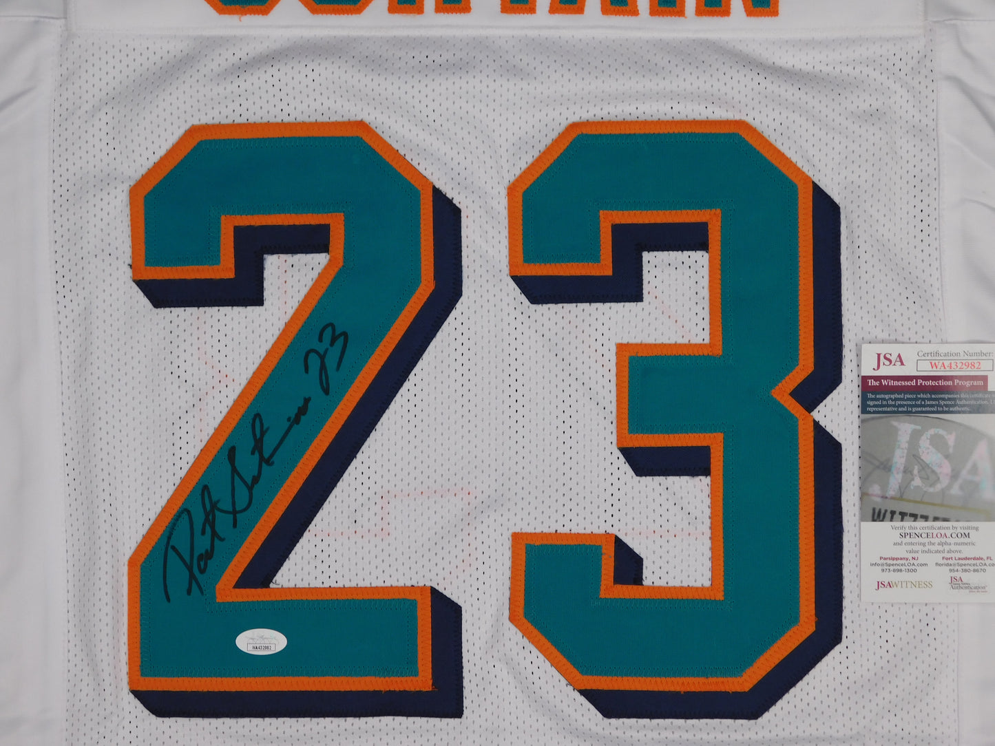 Patrick Pat Surtain Signed Autographed Miami Dolphins Football Jersey JSA COA Black Ink