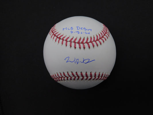 Will Warren Signed Autographed OML Baseball MLB Debut Inscribed NY Yankees JSA COA