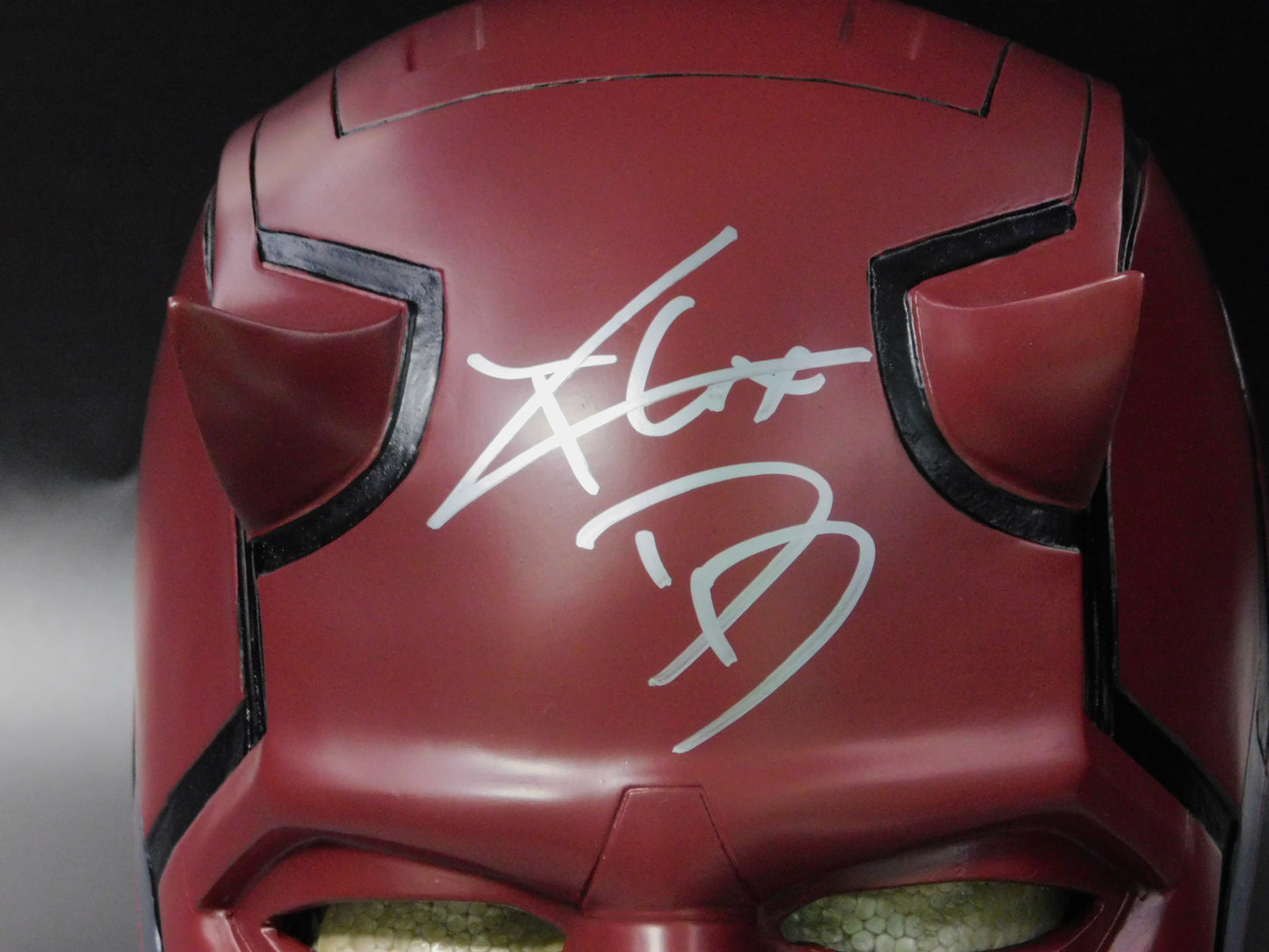 Charlie Cox Signed Autographed Daredevil Cowl Mask Full Helmet MCU Marvel JSA COA