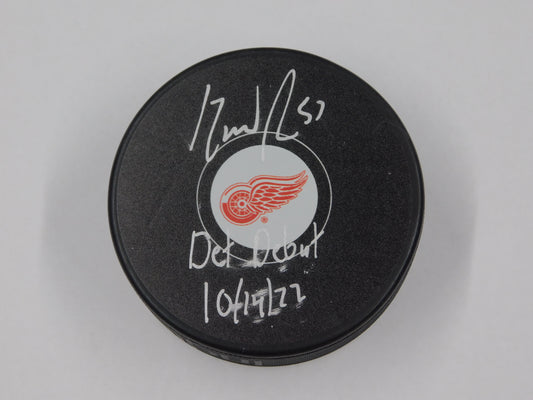 David Perron Signed Autographed Hockey Puck Detroit Red Wings Debut Fanatics COA