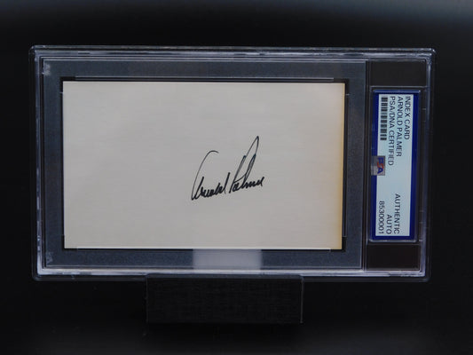 Arnold Palmer Signed Autographed 3x5 Index Card PGA Golf Legend The Masters PSA Slab