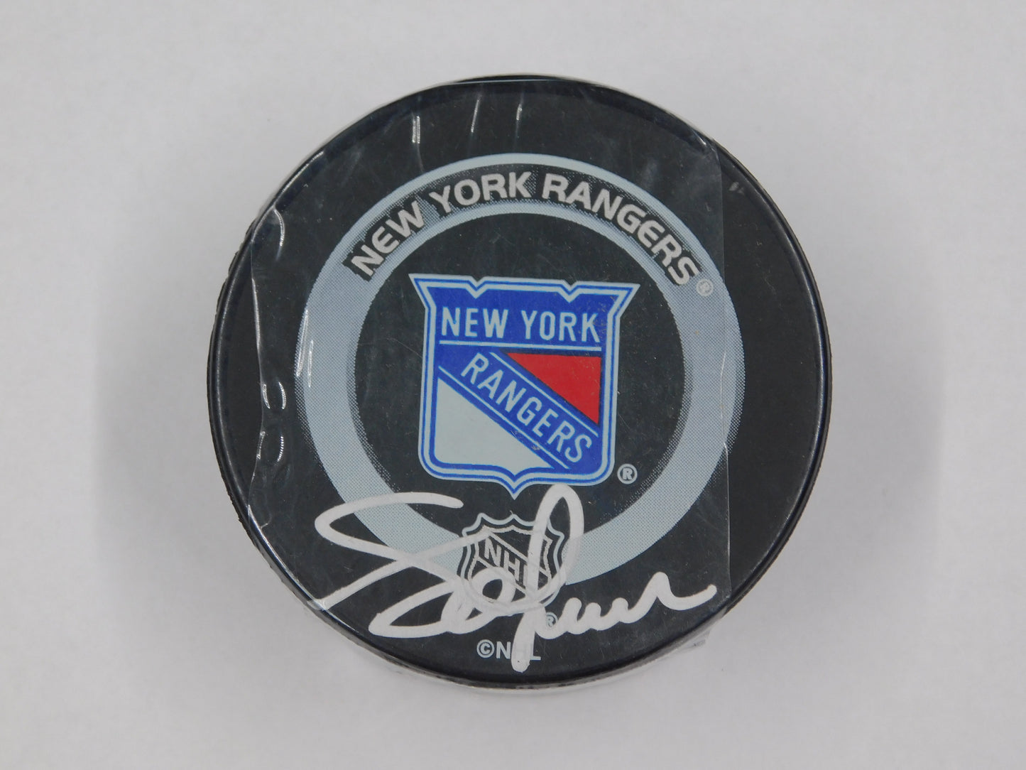 Eric Lindros Signed Autographed Hockey Puck New York Rangers Steiner Sports COA