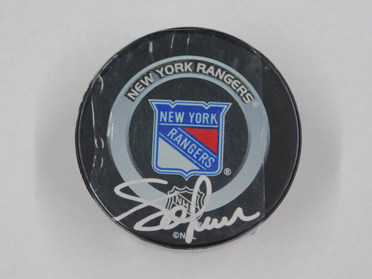 Eric Lindros Signed Autographed Hockey Puck New York Rangers Steiner Sports COA