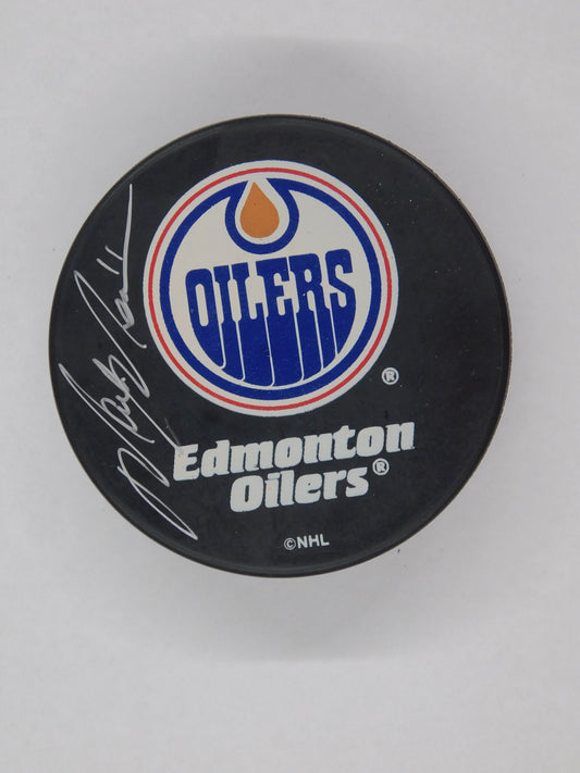 Mark Messier Signed Autographed Hockey Puck Edmonton Oilers Rangers JSA COA