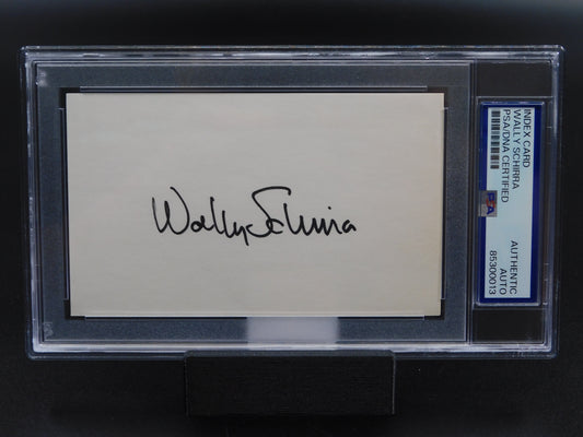 Wally Schirra Signed Autographed 3x5 Index Card NASA Apollo 7 Gemini PSA Slab