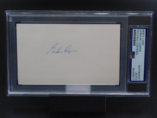 Gordon Cooper Signed Autographed 3x5 Index Card NASA Space Gemini 5 PSA Slab