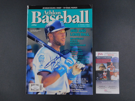 Gary Sheffield Signed Autographed Full 1994 Baseball Magazine Florida Marlins JSA COA