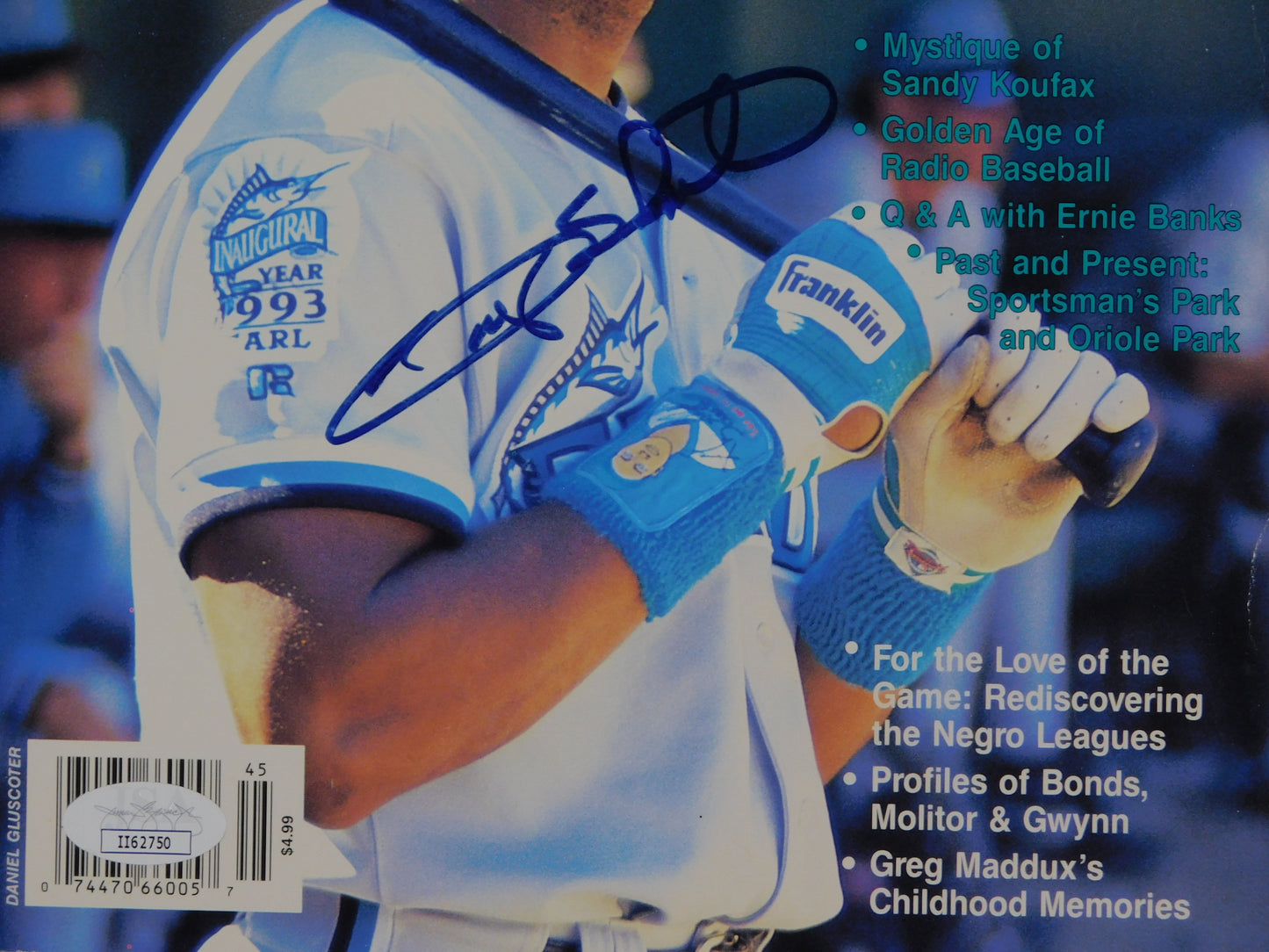 Gary Sheffield Signed Autographed Full 1994 Baseball Magazine Florida Marlins JSA COA