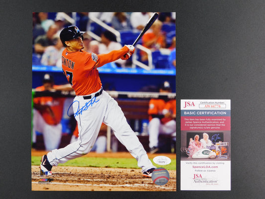 Giancarlo Stanton Signed Autographed 8x10 Photo Miami Marlins Yankees JSA COA