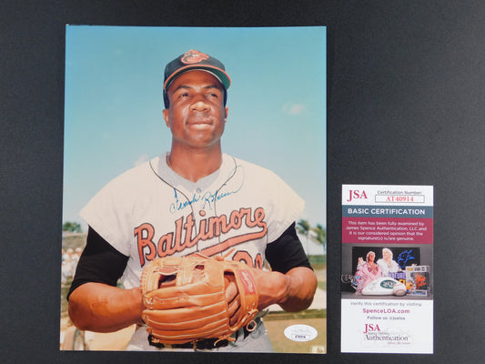 Frank Robinson Signed Autographed 8x10 Photo Baltimore Orioles HOF JSA COA