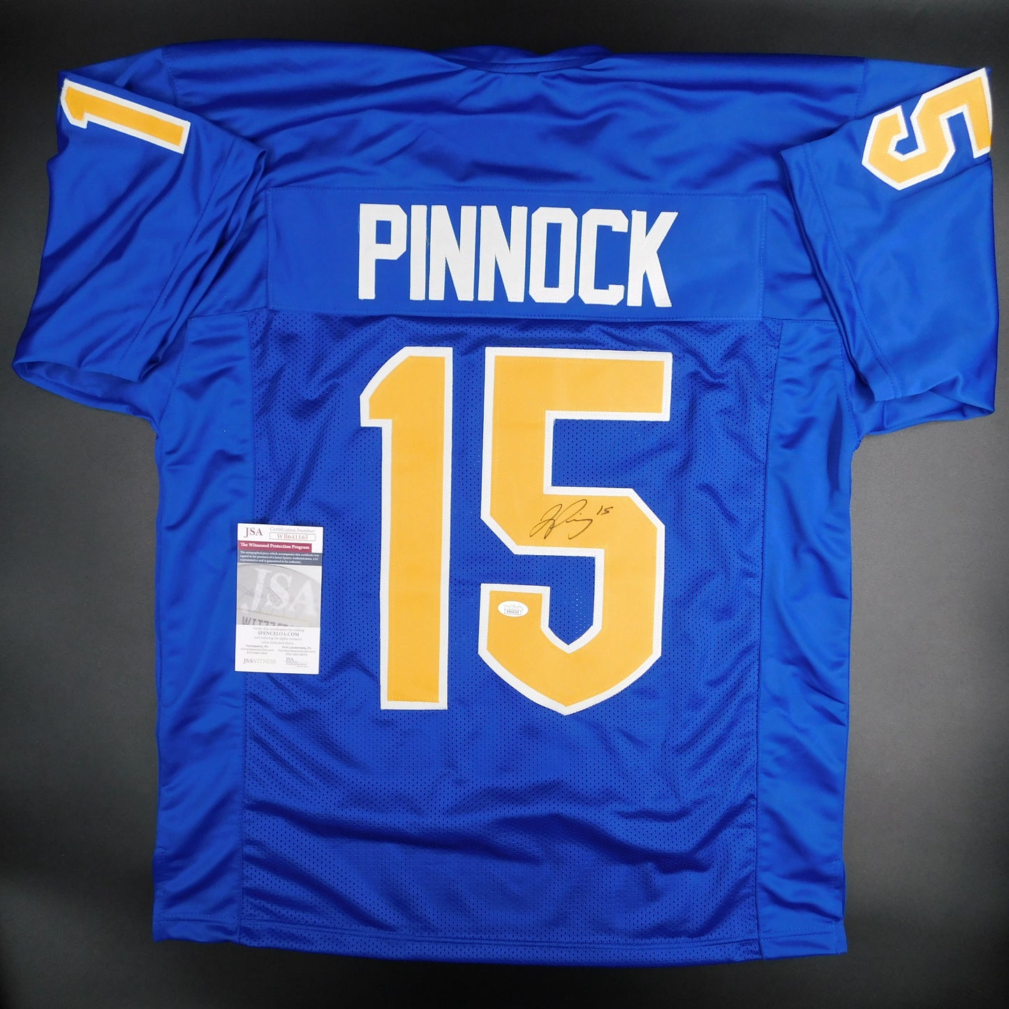 Jason Pinnock Signed Autographed Pitt Panthers Blue Football Jersey Giants JSA COA