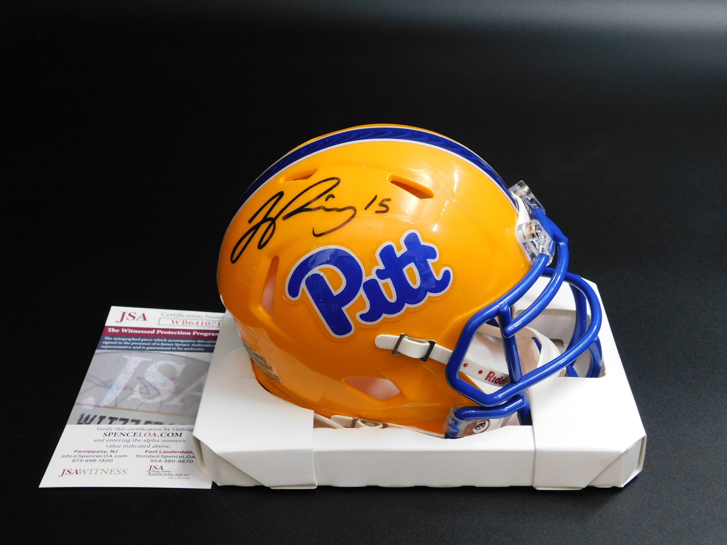 Jason Pinnock Signed Autographed Pitt Panthers Speed Mini Helmet Giants JSA COA