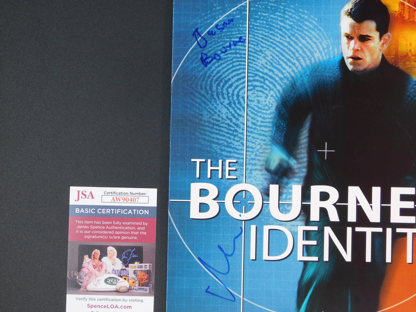 Matt Damon Signed Autographed The Bourne Identity Soundtrack Album Cover Inscribed Jason Bourne JSA COA