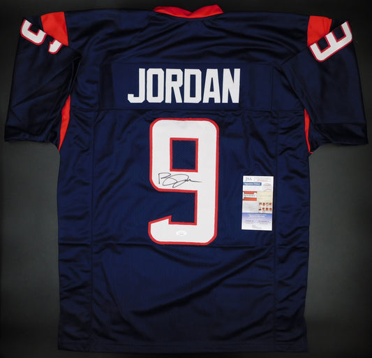 Brevin Jordan Signed Autographed Houston Texans Blue Football Jersey Miami JSA COA