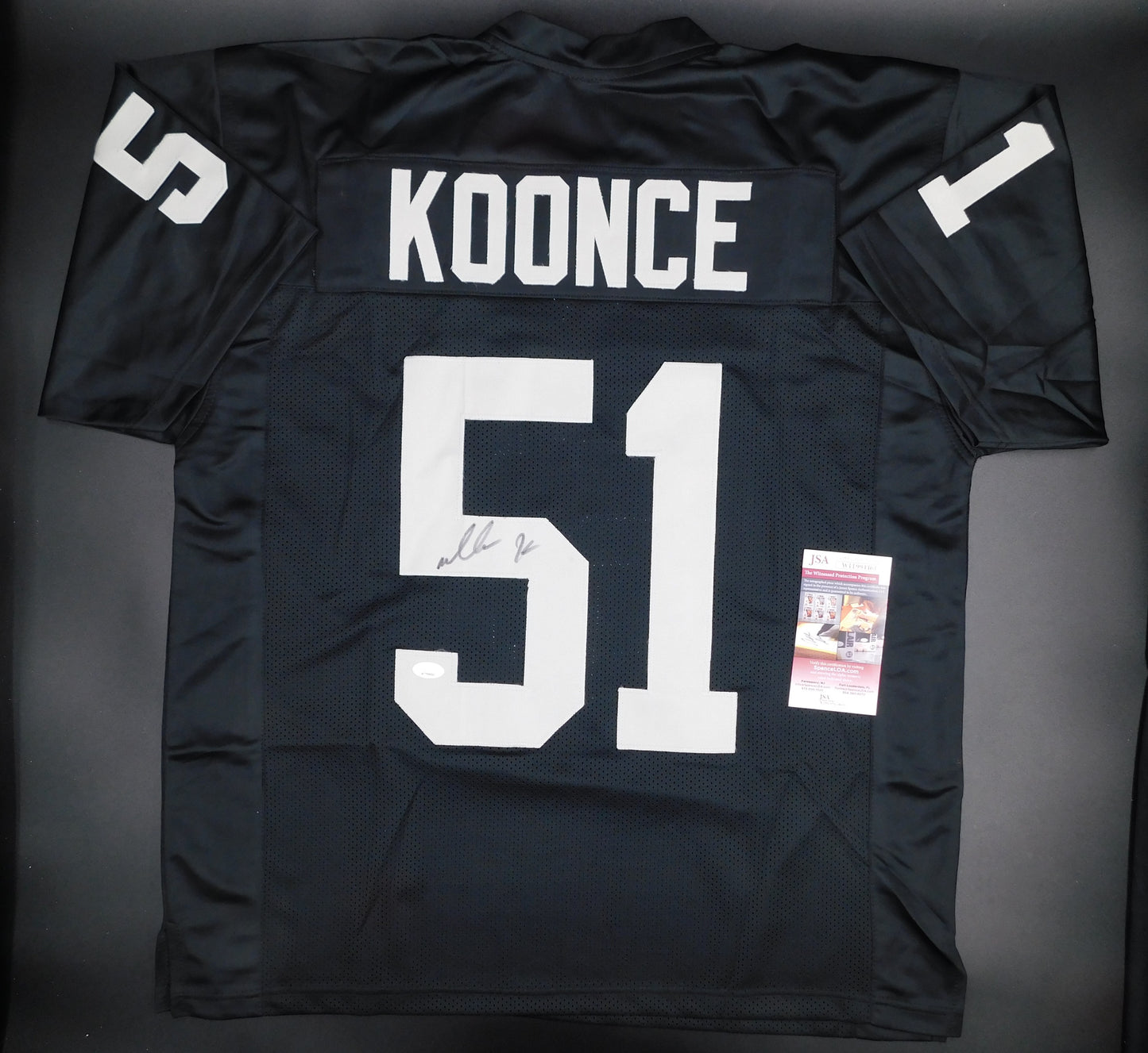 Malcolm Koonce Signed Autograph Las Vegas Raiders Black Football Jersey JSA COA