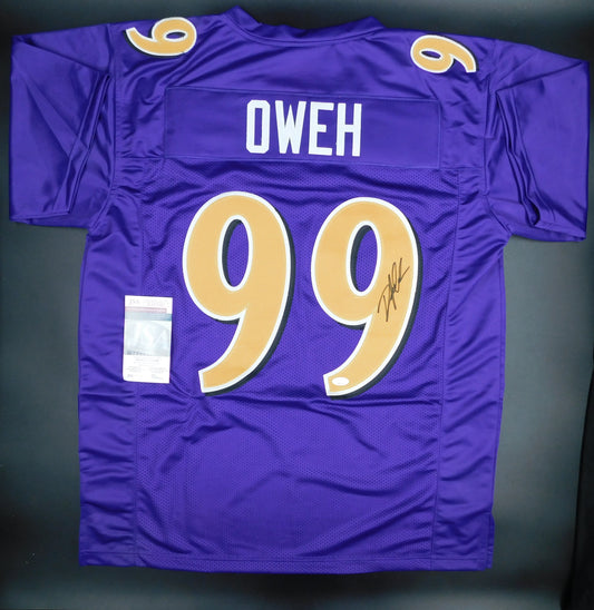 Odafe Oweh Signed Autographed Baltimore Ravens Color Rush Football Jersey JSA COA