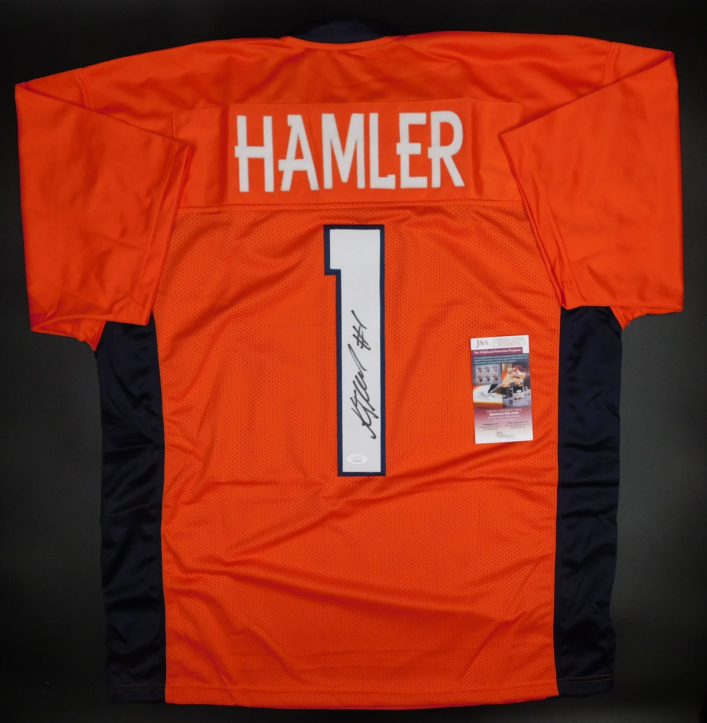 KJ Hamler Signed Autographed Denver Broncos Orange #1 Football Jersey PSU JSA COA