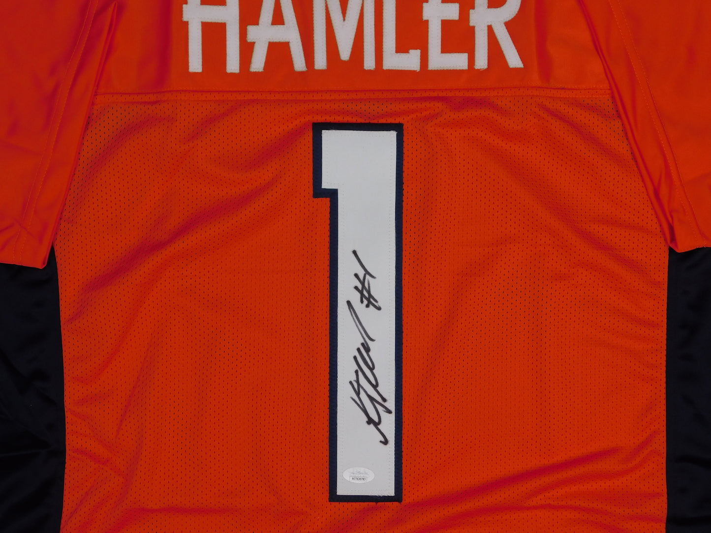 KJ Hamler Signed Autographed Denver Broncos Orange #1 Football Jersey PSU JSA COA