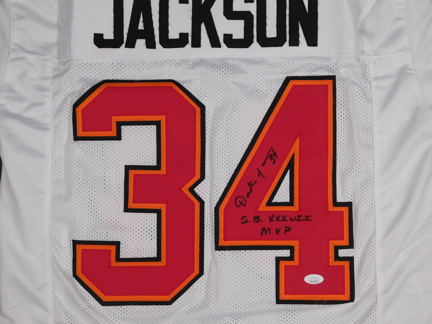 Dexter Jackson Signed Autographed Tampa Bay White Football Jersey SB MVP JSA COA