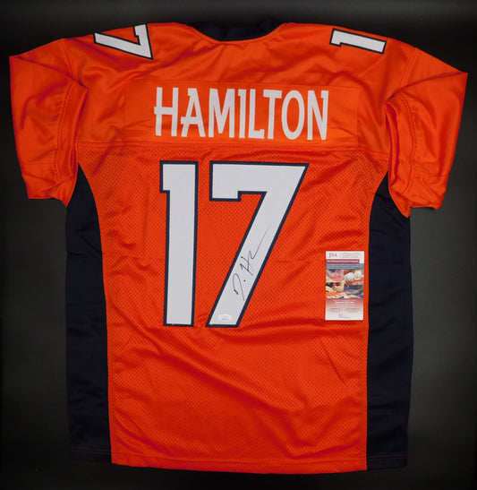 DaeSean Hamilton Signed Autograph Denver Broncos Orange Football Jersey JSA COA