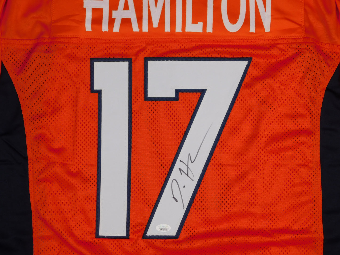 DaeSean Hamilton Signed Autograph Denver Broncos Orange Football Jersey JSA COA