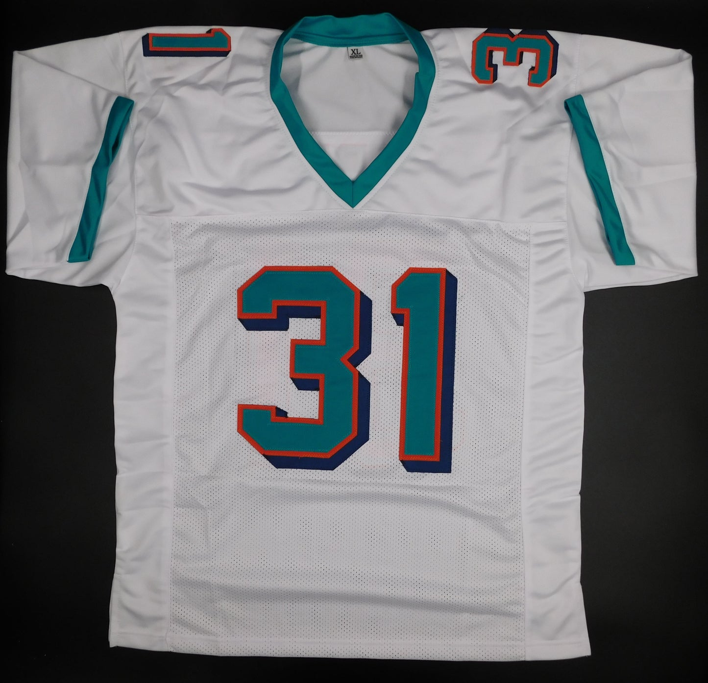 Brock Marion Signed Autographed Miami Dolphins White Football Jersey JSA COA