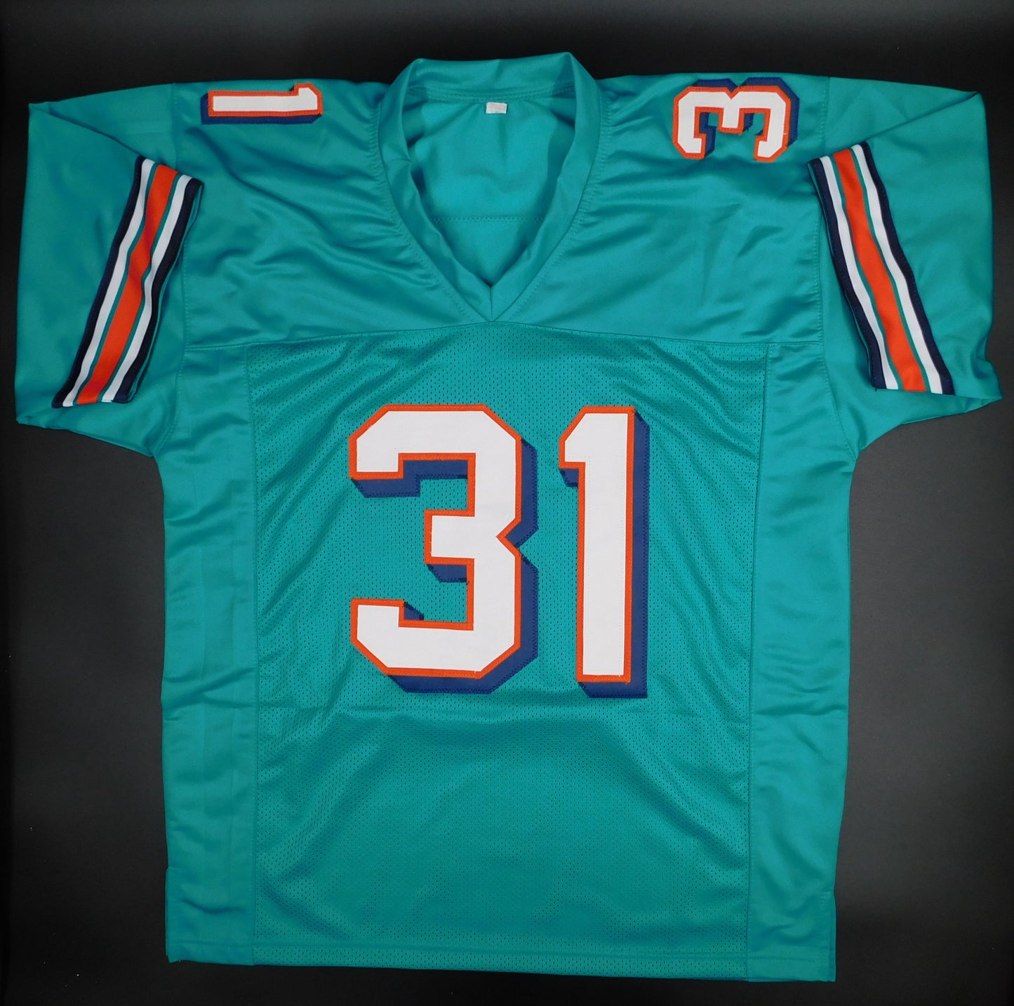 Brock Marion Signed Autographed Miami Dolphins Teal Football Jersey JSA COA