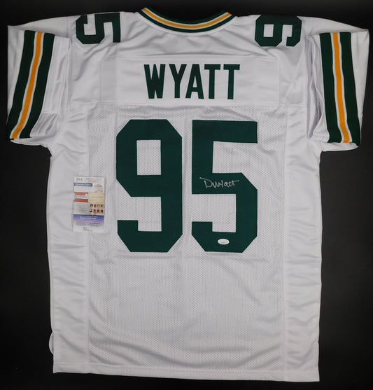 DeVonte Wyatt Signed Autographed Green Bay Packers White Football Jersey JSA COA