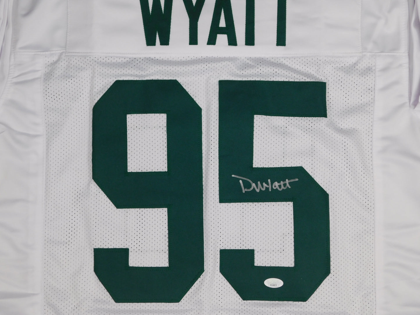 DeVonte Wyatt Signed Autographed Green Bay Packers White Football Jersey JSA COA