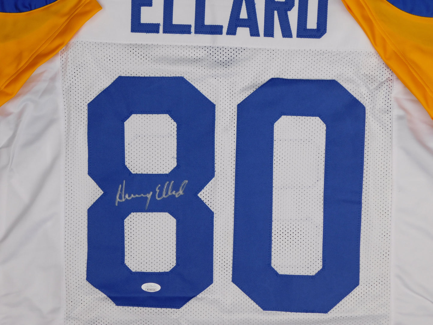 Henry Ellard Signed Autographed Los Angeles Rams White Football Jersey JSA COA